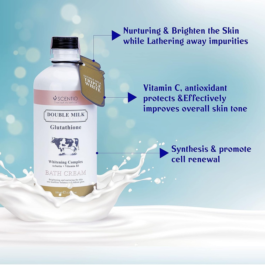 SCENTIO DOUBLE MILK TRIPLE BRIGHT BATH CREAM	 
