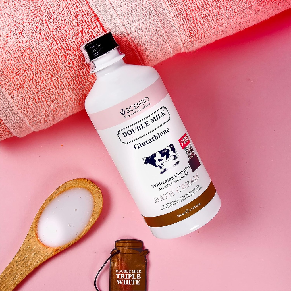 SCENTIO DOUBLE MILK TRIPLE BRIGHT BATH CREAM	 