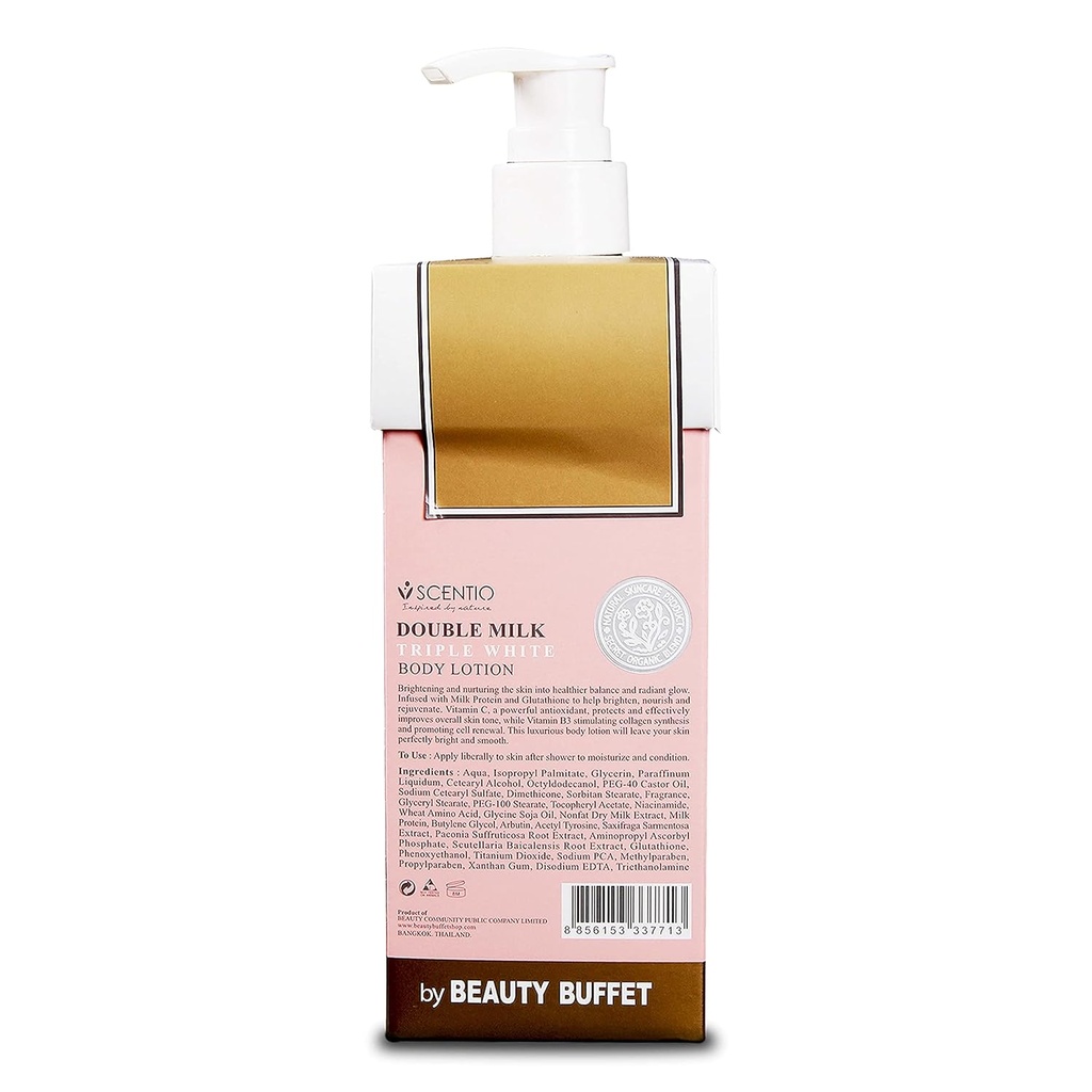 SCENTIO DOUBLE MILK TRIPLE BRIGHT BODY LOTION	 