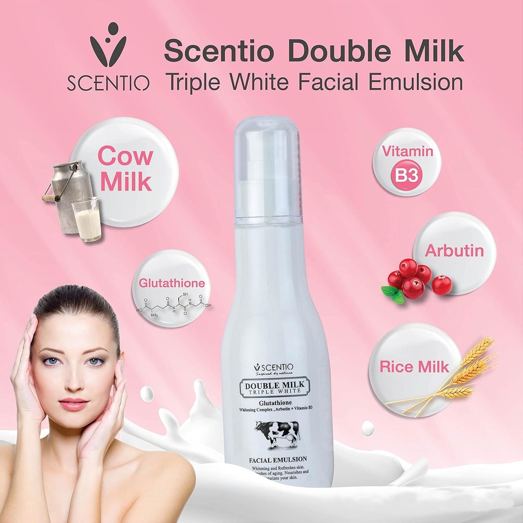 SCENTIO DOUBLE MILK TRIPLE WHITE FACIAL EMULSION	 