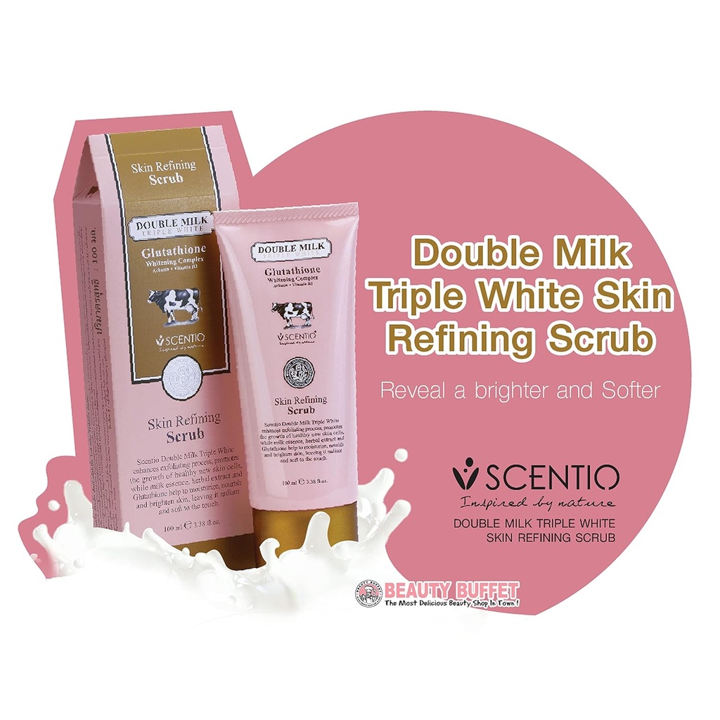 SCENTIO DOUBLE MILK TRIPLE WHITE SKIN REFINING SCRUB	 