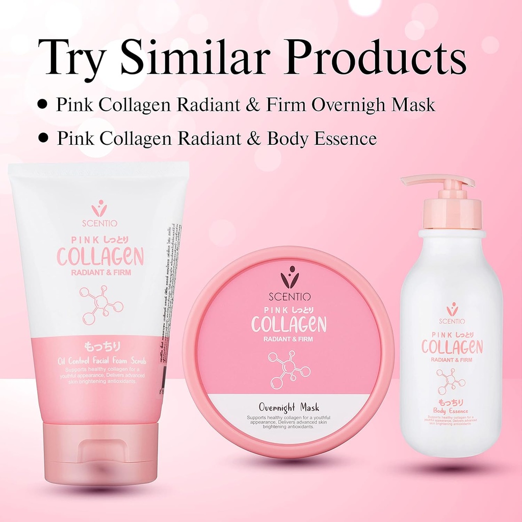 SCENTIO PINK COLLAGEN  RADIANT & FIRM OIL CONTROL FACIAL FOAM SCRUB	 