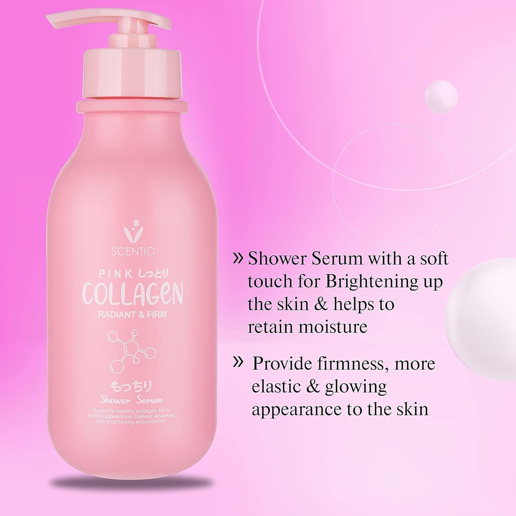 SCENTIO PINK COLLAGEN RADIANT & FIRM SHOWER SERUM	 