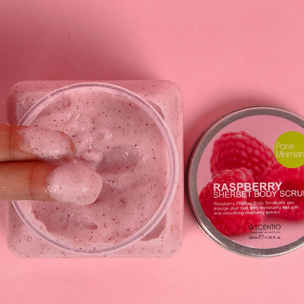 SCENTIO RASPBERRY PORE MINIMIZING SHERBET SCRUB	 