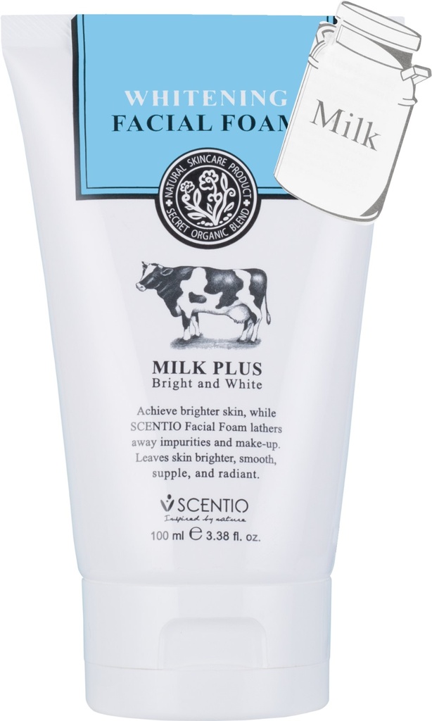 SCENTIO MILK PLUS WHITENING Q10 FACIAL FOAM	 