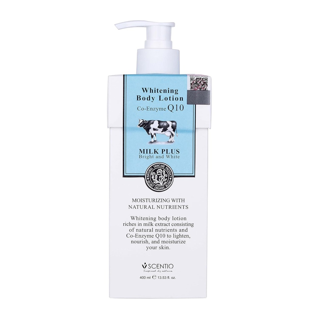 SCENTIO  MILK PLUS WHITENING Q10 BODY LOTION	 