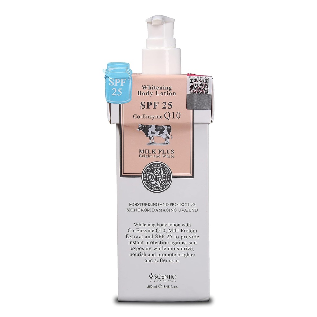 SCENTIO MILK PLUS BRIGHTENING BODY LOTION EXTRA SPF25	 