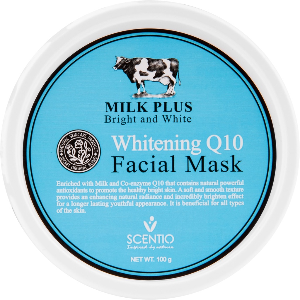 SCENTIO MILK PLUS WHITENING Q10 FACIAL MASK	 