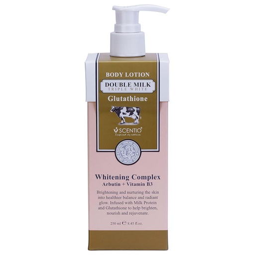 [8856153351313] SCENTIO DOUBLE MILK TRIPLE BRIGHT BODY LOTION	 