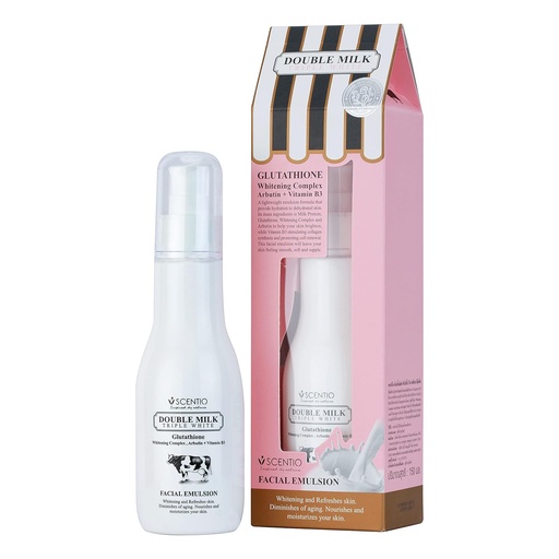 [8856153270218] SCENTIO DOUBLE MILK TRIPLE WHITE FACIAL EMULSION	 