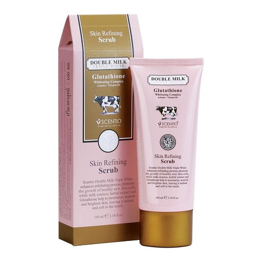[8856153365914] SCENTIO DOUBLE MILK TRIPLE WHITE SKIN REFINING SCRUB	
