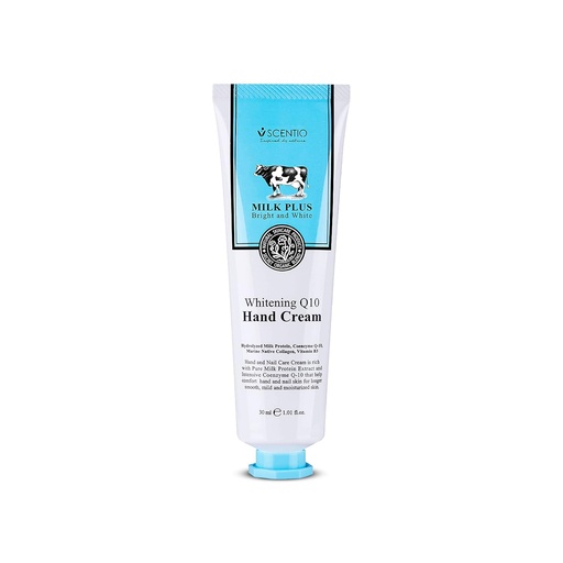 [8856153346616] SCENTIO MILK PLUS WHITENING Q10 HAND CREAM	