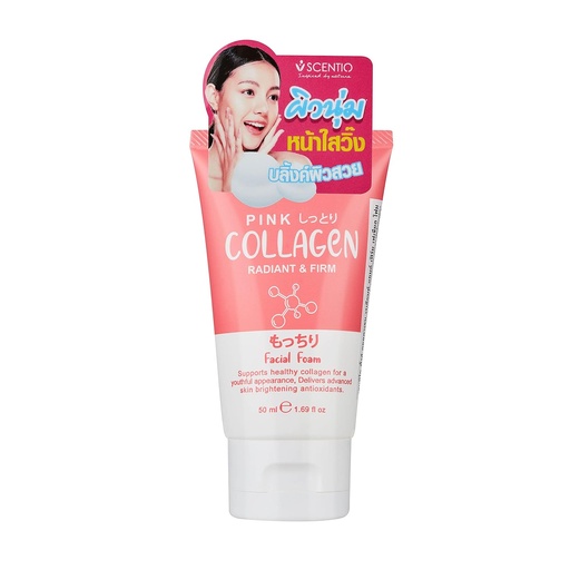 [8856153248415] SCENTIO PINK COLLAGEN RADIANT & FIRM FACIAL FOAM 50 ML.	 